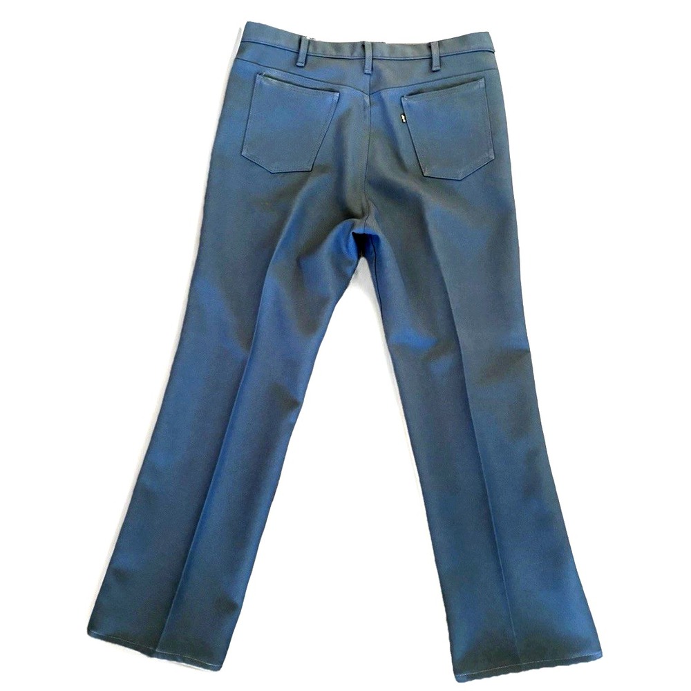 Vtg Levi's Dress Pants Men's 38x33 Blue Dacron Polyester Black Gold Tab USA 1987